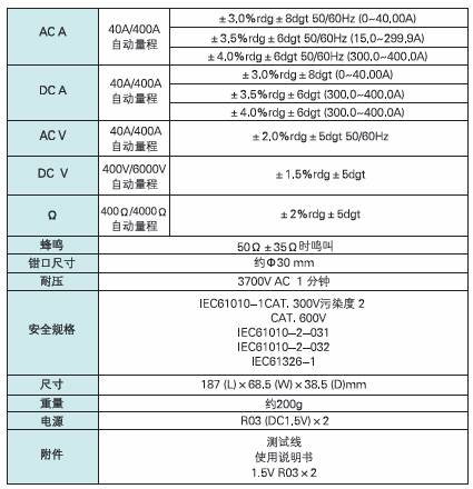 钳型表使用说明